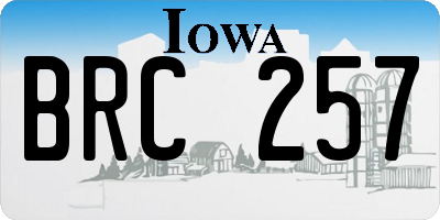 IA license plate BRC257