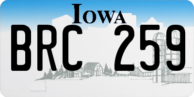 IA license plate BRC259