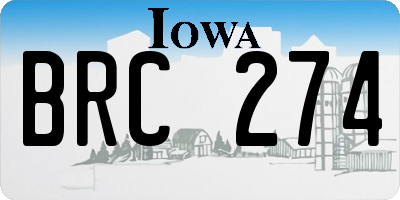IA license plate BRC274