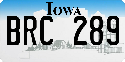 IA license plate BRC289