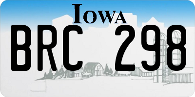 IA license plate BRC298