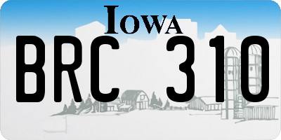 IA license plate BRC310