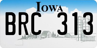 IA license plate BRC313