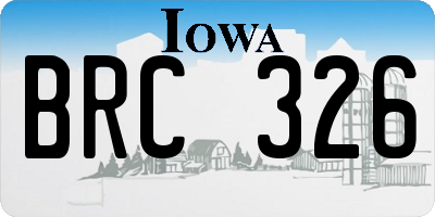 IA license plate BRC326