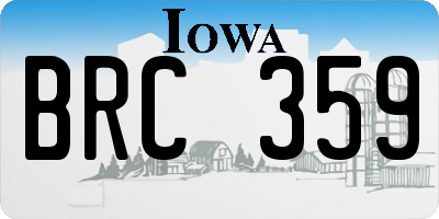 IA license plate BRC359