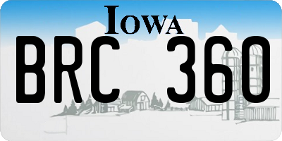 IA license plate BRC360