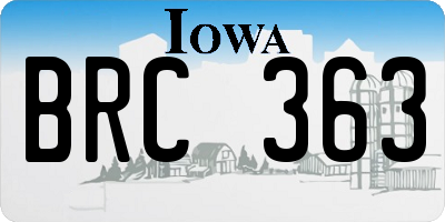 IA license plate BRC363