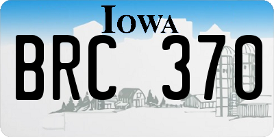 IA license plate BRC370