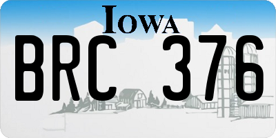 IA license plate BRC376