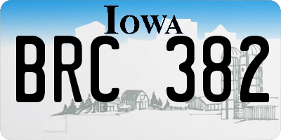 IA license plate BRC382