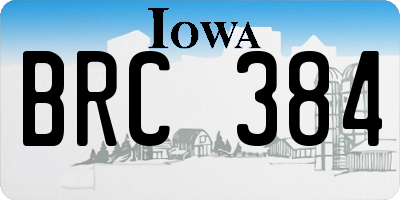 IA license plate BRC384