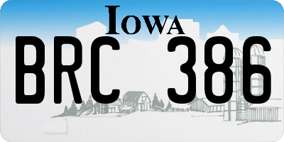 IA license plate BRC386