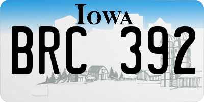 IA license plate BRC392