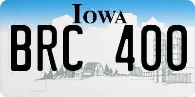 IA license plate BRC400