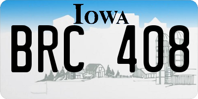 IA license plate BRC408