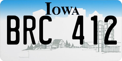 IA license plate BRC412