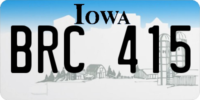 IA license plate BRC415
