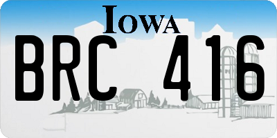 IA license plate BRC416