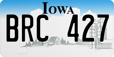 IA license plate BRC427