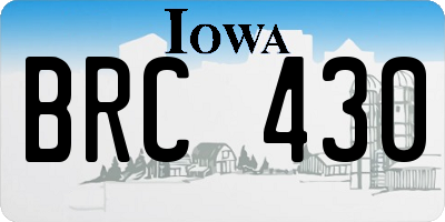 IA license plate BRC430
