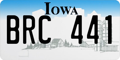IA license plate BRC441