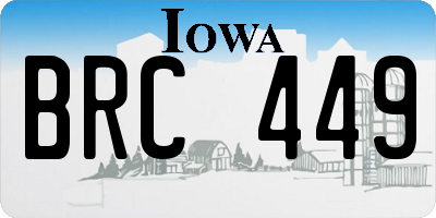 IA license plate BRC449