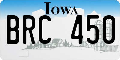 IA license plate BRC450