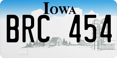 IA license plate BRC454