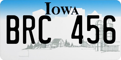 IA license plate BRC456