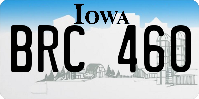 IA license plate BRC460