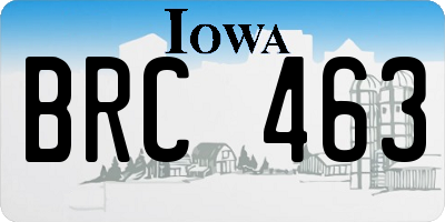 IA license plate BRC463