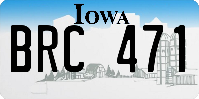 IA license plate BRC471