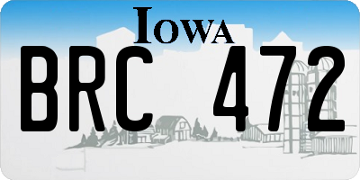 IA license plate BRC472