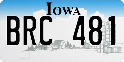 IA license plate BRC481