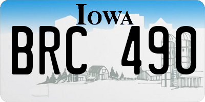 IA license plate BRC490
