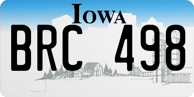 IA license plate BRC498