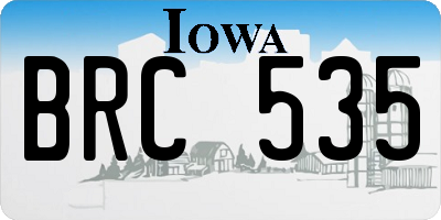 IA license plate BRC535