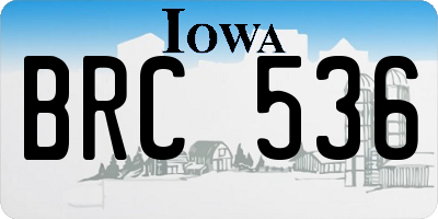 IA license plate BRC536