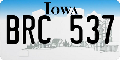 IA license plate BRC537
