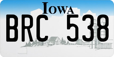 IA license plate BRC538