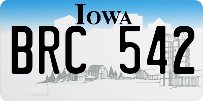 IA license plate BRC542