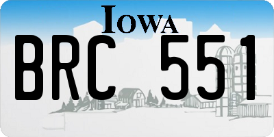 IA license plate BRC551