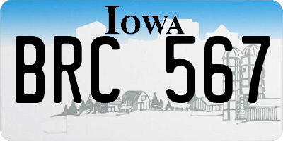IA license plate BRC567