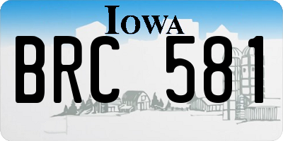 IA license plate BRC581