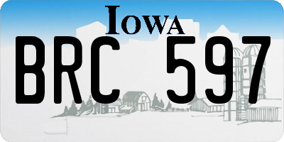 IA license plate BRC597