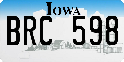 IA license plate BRC598