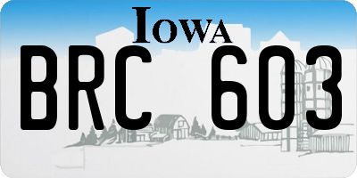 IA license plate BRC603