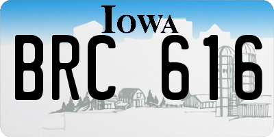 IA license plate BRC616