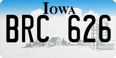 IA license plate BRC626