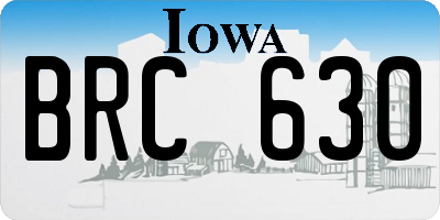 IA license plate BRC630